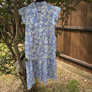 Floral Blue Midi Dress